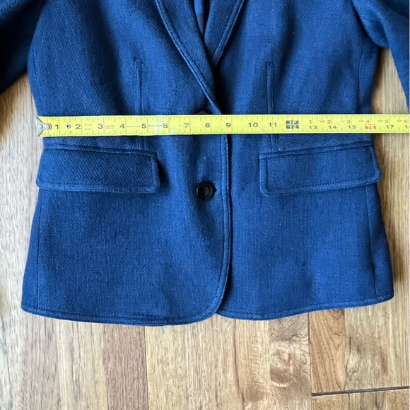 Burberry Brit Navy Blue Linen Cotton Women’s Blazer Jacket Sz 6 Academia Preppy - Picture 11 of 11